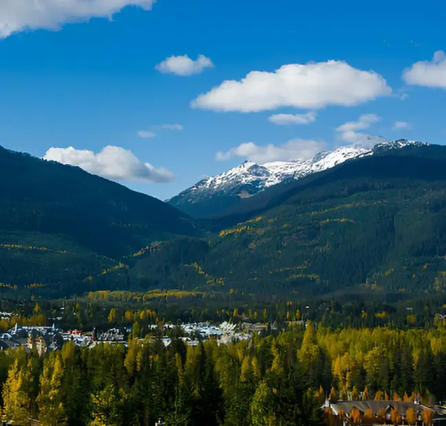Scenic view of Whistler with cozy accommodations near climbing spots
